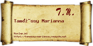 Tamássy Marianna névjegykártya